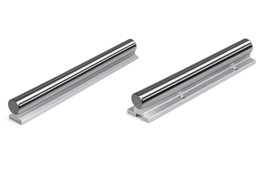 Precision shaft on support Ø25 mm, hardened (HRC 58–62), ground (h6  tolerance),  length 5900 mm